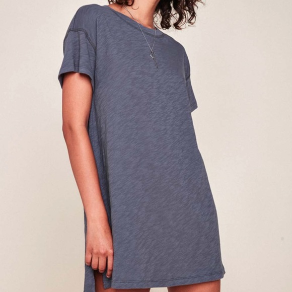 MATE the Label Short Sleeve T-Shirt Dress in slate, size S, excellent condition - Picture 1 of 4